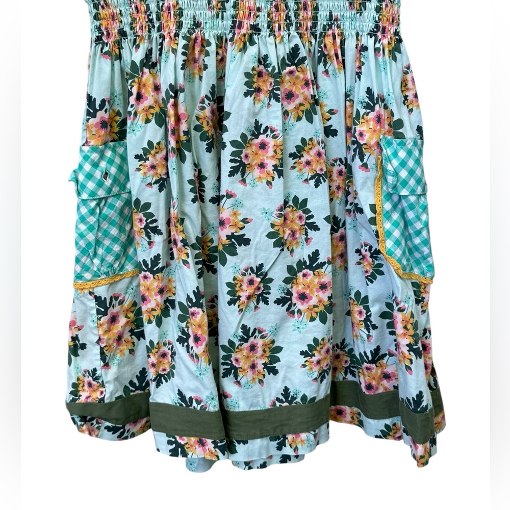 Matilda Jane Blue and Green Polka Dot Floral Kids Dress size 10 - Picture 3 of 9